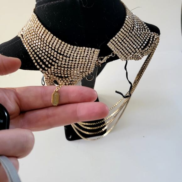 Sparkling Vintage Rhinestone Choker Necklace Multi-Strand Statement Evening Wear - Picture 7 of 10